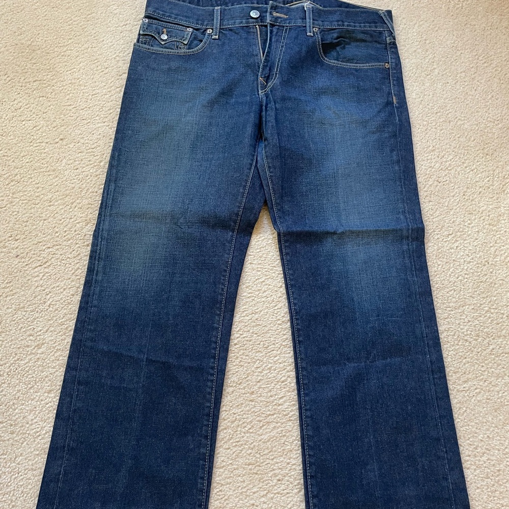 True Religion Dark Blue Straight Jeans -EUC